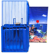 Dunk tank with ocean backdrop